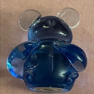 Blue Glass Bear Figurine